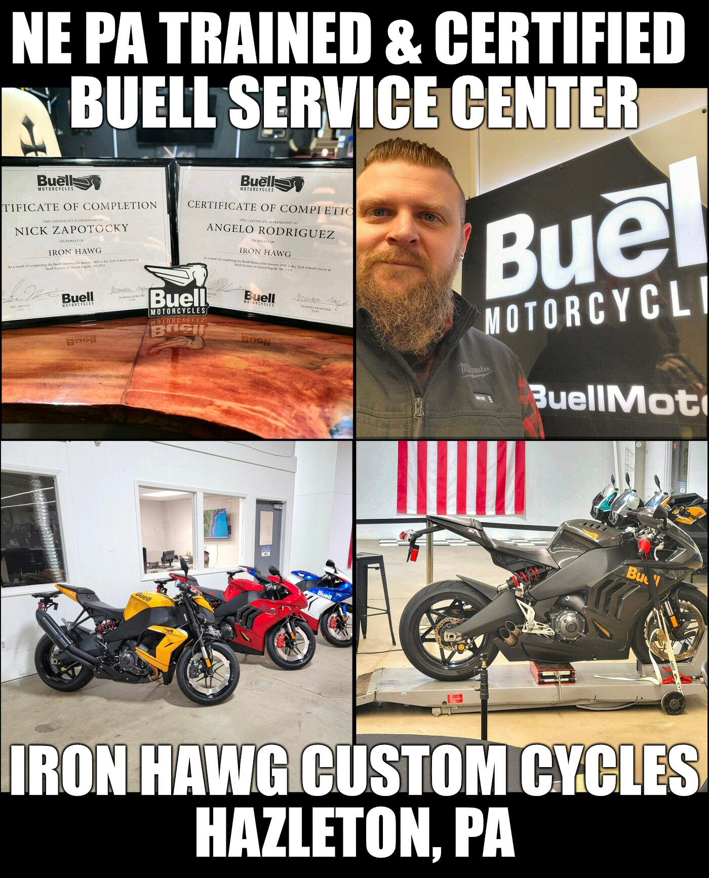 Buell Motorcycle Service and Repairs Iron Hawg Hazleton PA 
